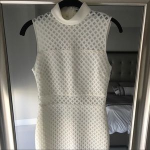 Elizabeth&James mesh bodycon dress in ivory